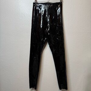 Commando Faux Patent Leather Shiny Black Leggings Size Medium